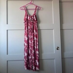 Mahina Floral‎ Jumpsuit Sleeveless Wide leg Small Red Hawaiian Beach Tropical